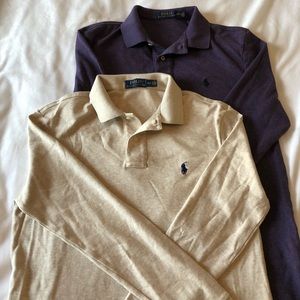 2 long sleeve Polo Ralph Lauren polos Sz M. GUC.